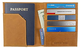 Leather Passport Holder Travel Wallet - Passport Cover Protector Case For Men & Women, Gift Box