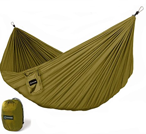 Lightweight Camping Hammock - Premium Parachute Nylon Hammocks - Tree Straps and Carabiners Included!