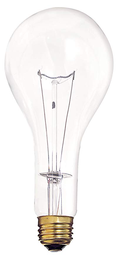 Satco S4959 130V 300 Watt PS25 Medium Base Light Bulb, Clear