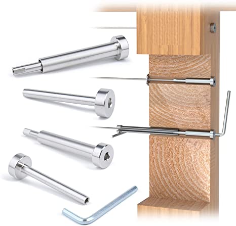 Muzata Cable Railing kit Completely Invisible 1/8" 10 Pairs Upgraded Patent Turnbuckle Swage Threaded Stud Fitting Receiver Terminal Hidden for 3”-6” Wood & Metal Post CR26, CA3 CV1