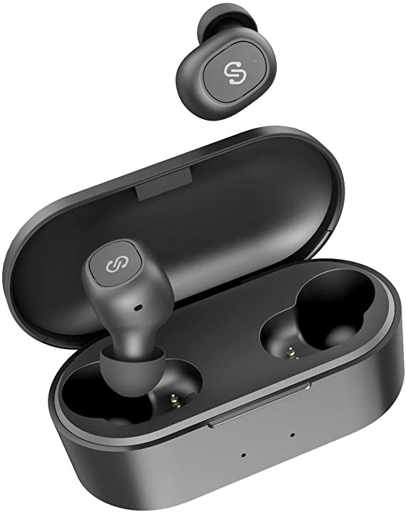 SoundPEATS True Wireless Earbuds 5.0 Bluetooth Headphones in-Ear Stereo Wireless Earphones with Mic, One-Step Pairing, Total 35 Hours, Binaural/Monaural Calls, TrueFree Plus