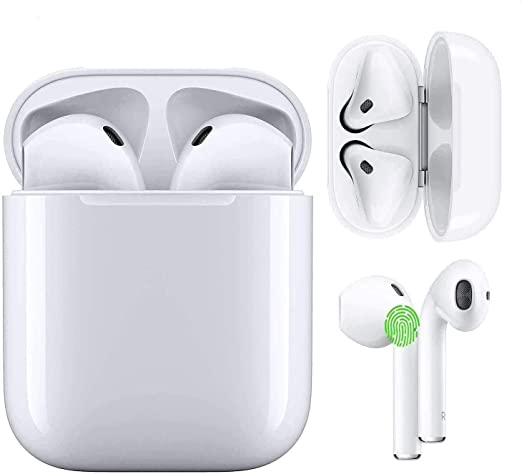 Wireless Earbuds Bluetooth 5.0 Headphones IPX5 Waterproof Earbuds with 24Hrs Mini Charging Case, 3D Stereo Headsets in-Ear Built in Mic Headset, Compatible with iPhone/Samsung/Android (White)