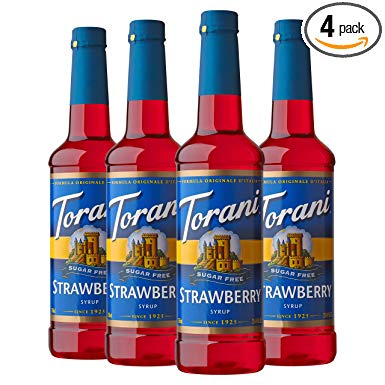 Torani Sugar Free Syrup, Strawberry, 25.4 Ounces (Pack of 4)