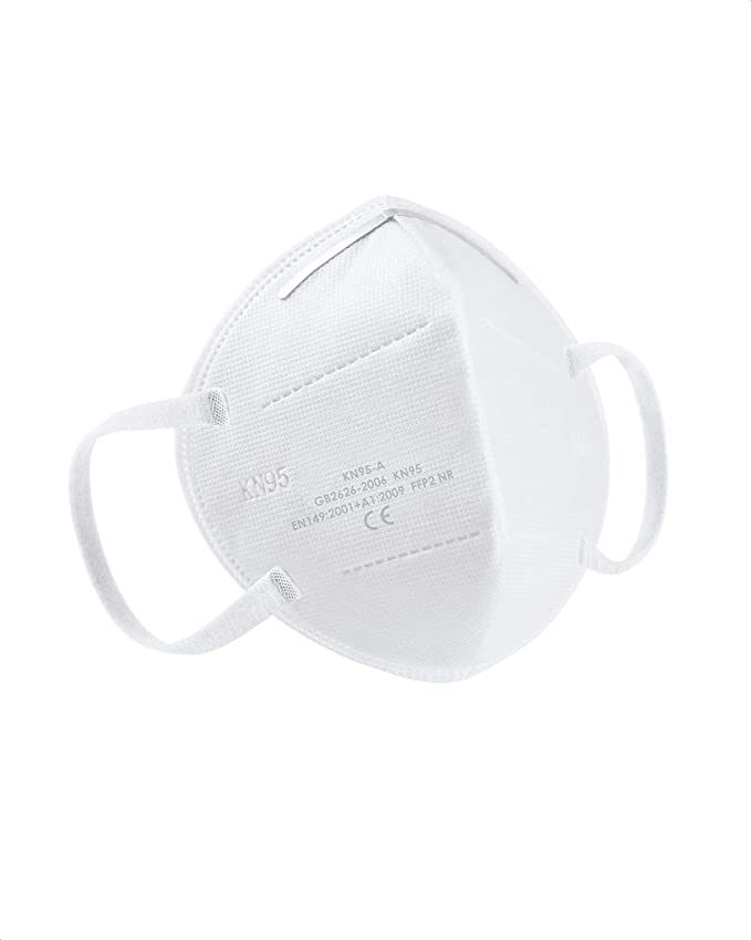 AFAC KN95 Face Mask Multi-Layer Filters Dust Mask Breathable with White Elastic Ear Loop 10 Packs