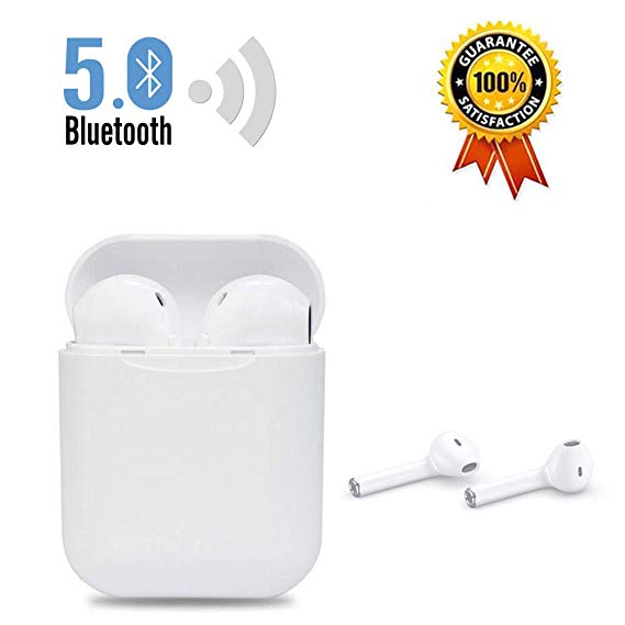 Bluetooth Headphones Bluetooth 5.0 Wireless Earbuds with 12-Hrs Charging Case Noise Cancelling Headphones for Sports IPX5 Waterproof in-Ear Headphones for iPhone Android & Apple Airpods
