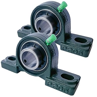 2 Pack UCP205-16 Pillow Block Mounted Ball Bearing - 1" Bore - Solid Cast Iron Base - Self Aligning