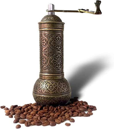 Antique Coffee Grinder, Refillable Turkish Style Mill With