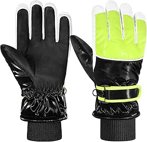 MoKo Kids Winter Snow Gloves, Waterproof Ski Gloves with Elastic Cuffs, Windproof Kids Ski Gloves, Thermal Kids Snow Gloves for Children Aged 6-15, Skiing, Snowboarding, Sledding, Cycling