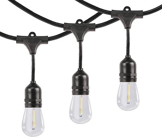 Westinghouse LED Decorative String Lights, 48FT Outdoor 4 Season, Heavy-Duty Commercial Grade, 24 Sockets with Shatter-Resistant 1W LED Bulbs, Ideal for Decks, Patios, Yards, Gardens and Café Lighting