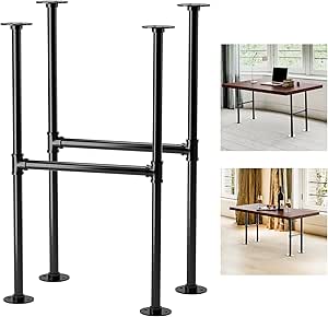 Yes4All Metal Table Legs 30 inch Height, Industrial Pipe Metal Table Legs, Desk Legs for Dining Table, Desk, Set of 2