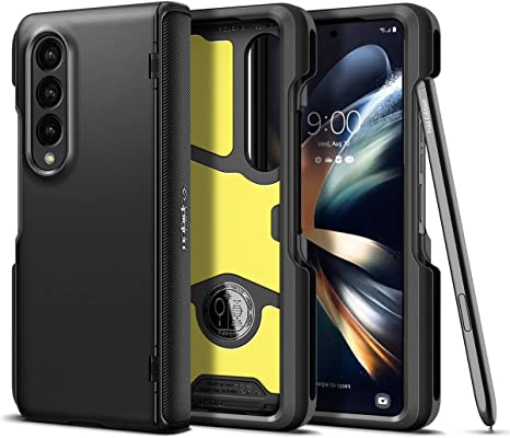 SPIGEN Slim Armor Pro Pen Edition Case Designed for Samsung Galaxy Z Fold 4 (2022) Heavy Duty Hard Cover - Black