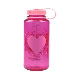 Nalgene Wide Mouth Water Bottle 1-Quart Pink Heart