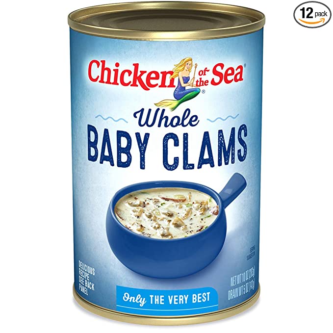 Chicken of the Sea Whole Baby Clams, 10 Ounce Cans (Pack of 12)