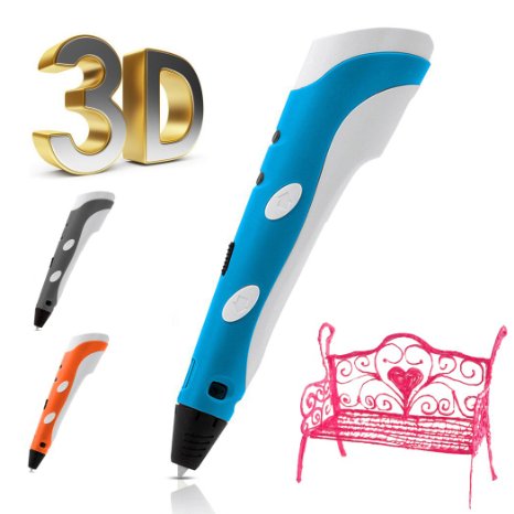 Akally 3D Printing Pen Stereoscopic Craft Drawing Pen Printing 3 Packs of 10 Meters 1.75MM ABS Printer Filaments (pen's color may vary)