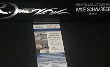 Kyle Schwarber Chicago Cubs JSA SIGNATURE DEBUT Signed Autographed Pro Model Black Baseball Bat