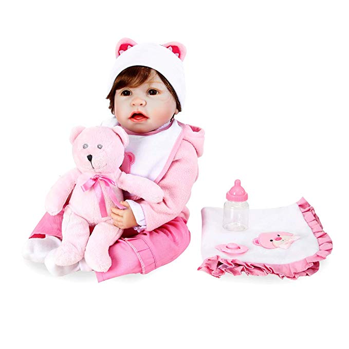 Aori Reborn Baby Doll Silicone Full Body, 22 Inch Girl Realistic Baby Doll for Children Gift