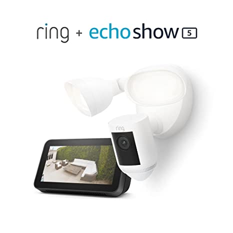 Ring Floodlight Cam Wired Pro White with Echo Show 5 (2nd Gen)