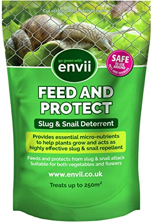 Envii Feed & Protect - Slug Deterrent and Snail Repellent, Controls Pests & Improves Plant Growth – 500g