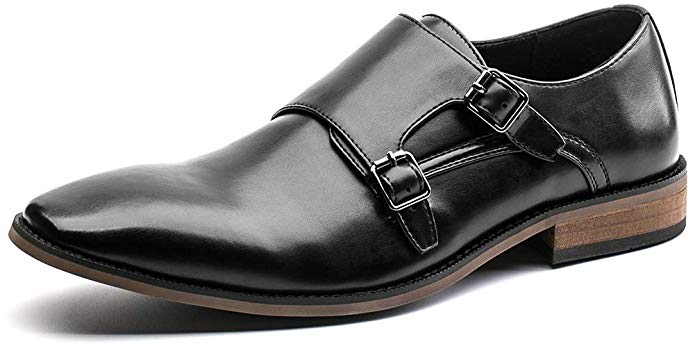 Men's Dress Shoes Monk Strap Buckle Loafers Slip on Oxford Shoes