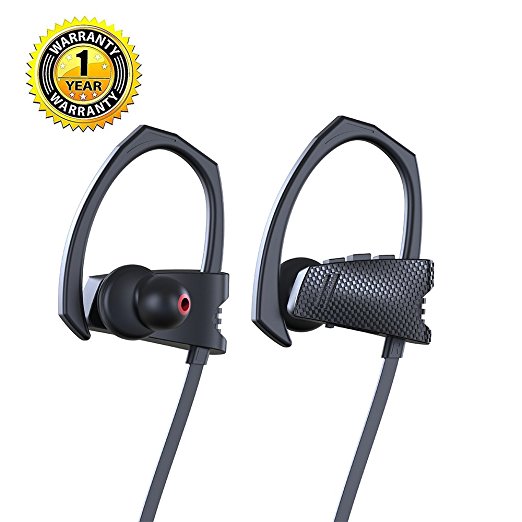 Bluetooth Headphones, SZENTE Wireless Earphones Sports Waterproof HD Stereo Sweatproof Earbuds with Mic Bass Noise Cancelling for Gym Running Cycling Jogging Workout