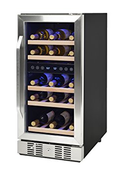 NewAir AWR-290DB Compact 29 Bottle Compressor Wine Cooler, Black/Stainless Steel