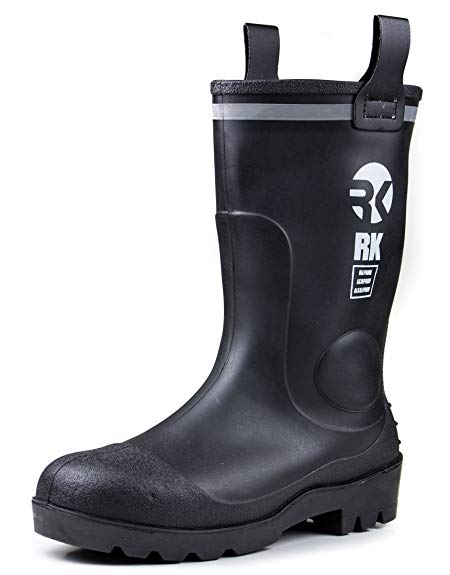 RK Mens Waterproof Rubber Sole Rain Boots