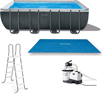 Intex Ultra 18ft x 9ft x 52in Ultra XTR Rectangular Frame Pool & Solar Cover