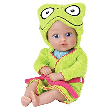 Adora Bathtime Baby Tot “Frog” Small 8.5 Inch Washable Bathtub Water Safe Soft Body Vinyl Fun Play Toy Doll for, Boy Or Girl Child 1 Year Old and up
