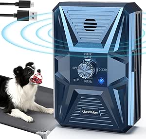 3 Levels Dog Barking Control Devices, 33FT Range Anti Barking Device, Auto Dog Bark Deterrent Stop Dog Barking Trainer, Recharge Dog Silencer Bark Box for Puppy Small Medium Large Dogs