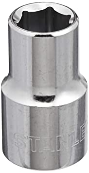 STANLEY 1-86-512 Chrome Vanadium Steel 6 Point Standard Socket, 1/2 inch, 12 mm, Silver