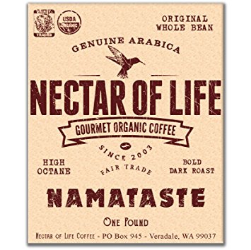 Whole Bean Organic Coffee - NAMATASTE - 1 LB - Nectar of Life Fair Trade Dark Roast Coffee Beans - USDA Certified Organic - Gourmet Organic Coffee