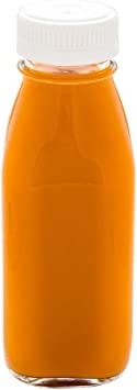 French Countryside 12 Ounce Juice Bottles, 10 Square Juicing Bottles - With Tamper-Evident Caps, Reusable, Clear Glass Juicing Storage Bottles, For Smoothies, Milk, Tea, And Homemade Beverages