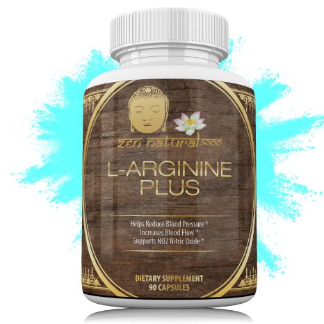 L-Arginine Plus Nitric Oxide Amino Acid NO2 Natural Supplements 2,400mg By Zen