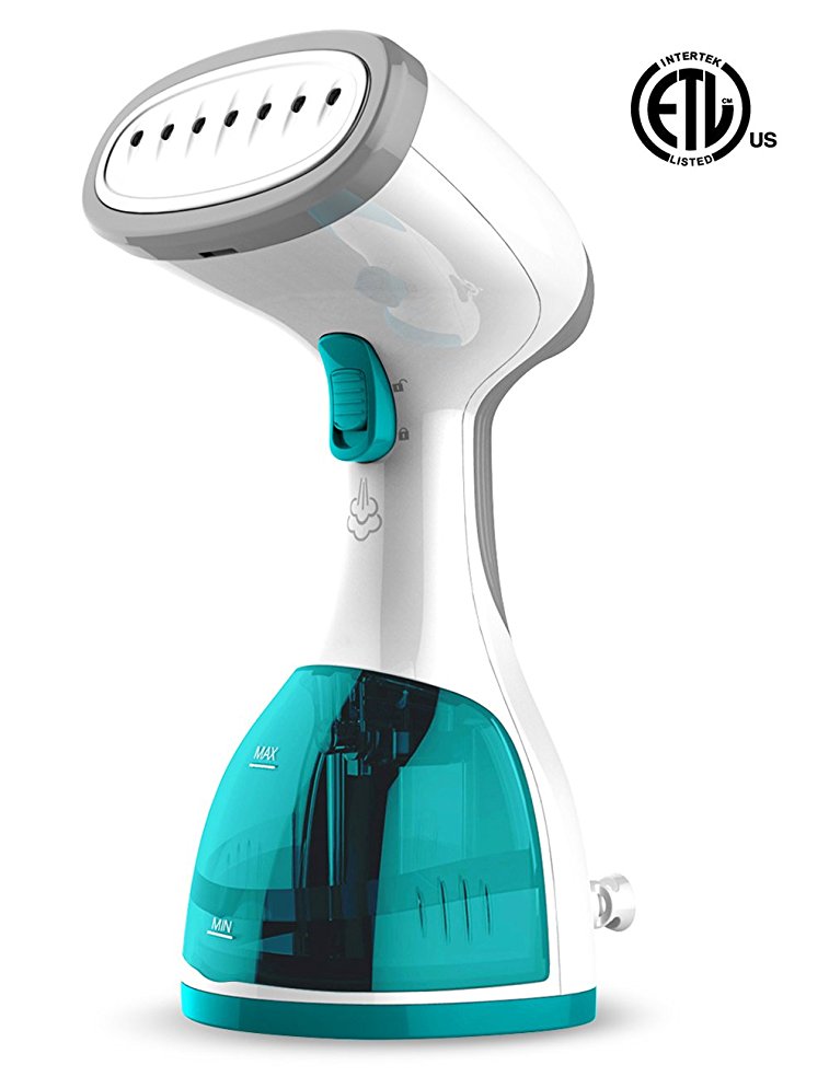 Clothes Steamer Portable 2 in 1 Handheld Garment Steamer Iron Fast Heat-up Fabric Steamer High Capacity for Home and Travel with Travel Pouch by HOMEASY
