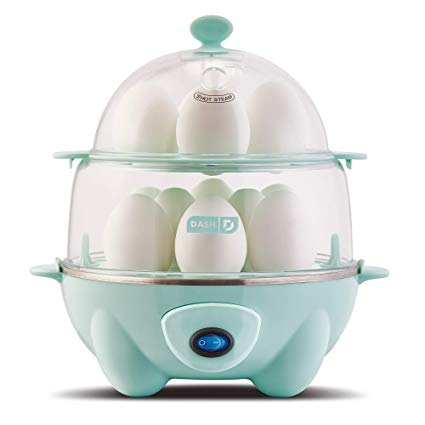 Dash DEC012AQ Deluxe Rapid Egg Cooker: Electric, 12 Capacity for Hard Boiled, Poached, Scrambled, Omelets, Steamed Vegetables, Seafood, Dumplings & More, with Auto Shut Off Feature, Aqua