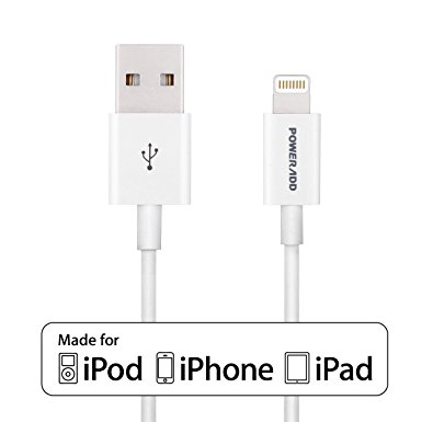 [Apple MFI Certified] Poweradd 8-Pin Lightning to USB Cable Sync and Charge Cord for iPhone 7 Plus 7 6s Plus 6s 6 plus 6 5, iPad Air 2 iPad Air, Mini 3 Mini 2 Mini 4th, iPod touch 5th and iPod nano 7th - 6.6 foot / 2 meter