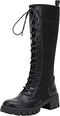 Jeossy Women's 9603 | Knee High Boots | Platform Chunky Heel Boots for Women