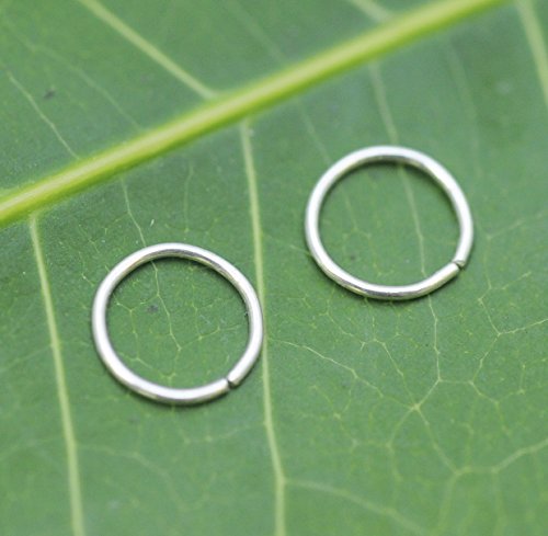 Nose Ring Hoop - Cartilage Tragus Earring - Set of 2 - Sterling Silver or Gold Filled - 24G to 16G