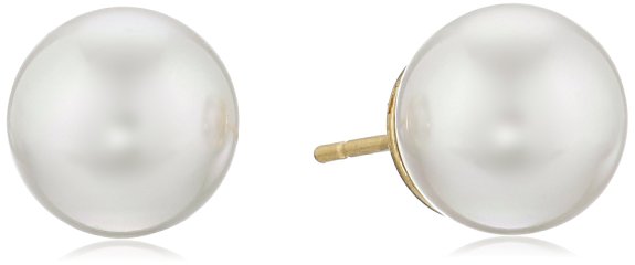 Majorica 10mm Champagne  Pearl Stud Earrings