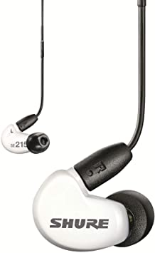 Shure SE215 Sound Isolating Earphones with 3.5mm Cable, Remote and Mic, Special Edition White