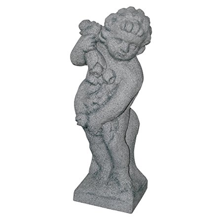 EMSCO Group Cupid Statue – Natural Granite Appearance – Made of Resin – Lightweight – 24” Height