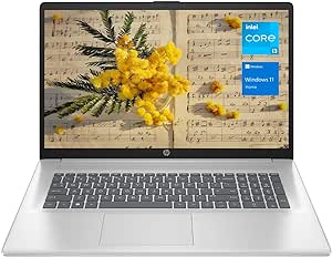 HP Essential 17.3" FHD Laptop, Intel Core i3-1215U, 16GB RAM, 512GB PCIe SSD, Numeric Keypad, Webcam, Wi-Fi, HDMI, Windows 11 Home, Silver