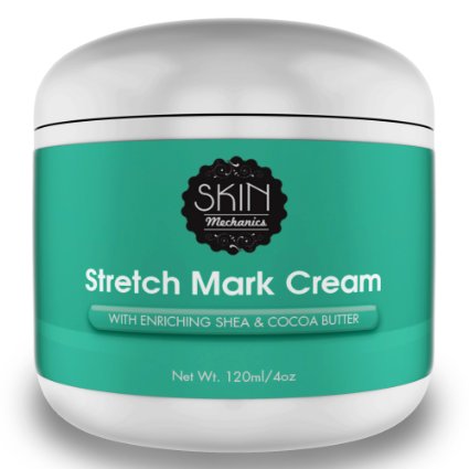 Best Stretch Mark Cream - Fades Away Scars - Large 4oz Jar - Remove Old & New Stretch Marks - Safe During & After Pregnancy - Also Ideal for Men - Only the Best Premium Ingredients - By Skin Mechanics