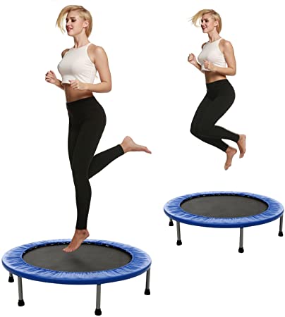 Binxin Rebounder Mini Trampoline Fitness Trampolines Indoor for Adults Kids with Padded Frame Cover, Max Load 220lbs (US Stock)