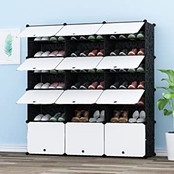 JOISCOPE PREMAG Portable Shoe Storage Organizer Tower, Modular Cabinet Shelving for Space Saving, Shoe Rack Shelves for shoes, boots, Slippers (3x 7-tier)