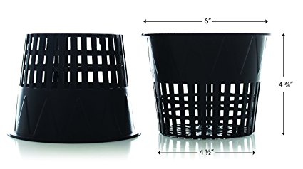 Milliard 6in. Hydroponic/Orchid Slotted Net Pot / Net Cup - 20 Pack