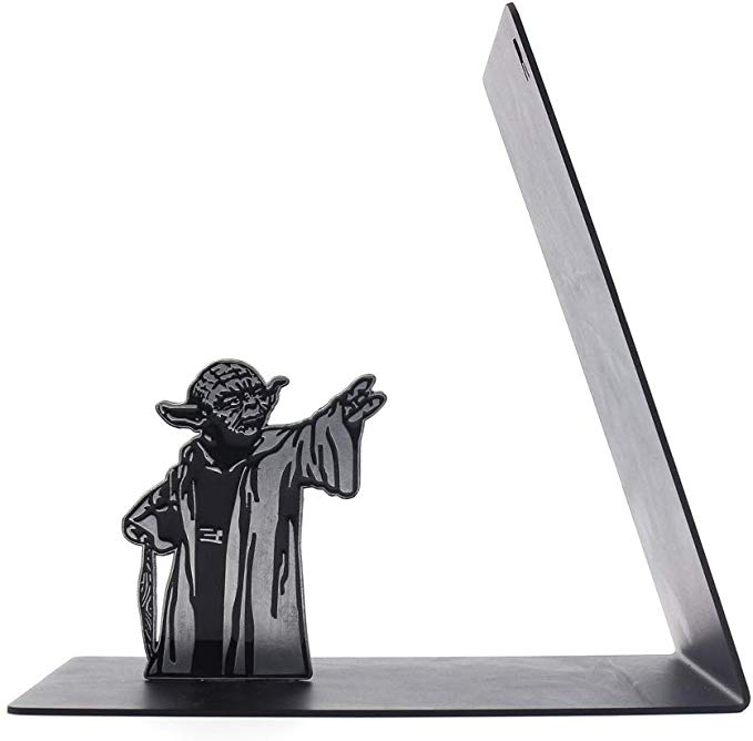 Premium Heavy-Duty Metal Bookend - Black L-Shaped Bookend Supports on Office Desk, Creative Gift for Dad and Lover (Master)