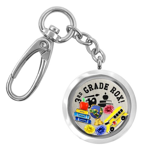 Best Teacher Gifts Jewelry! Teacher Appreciation Gifts, End of Year Gifts Floating Charm Teacher Key Chain Lockets