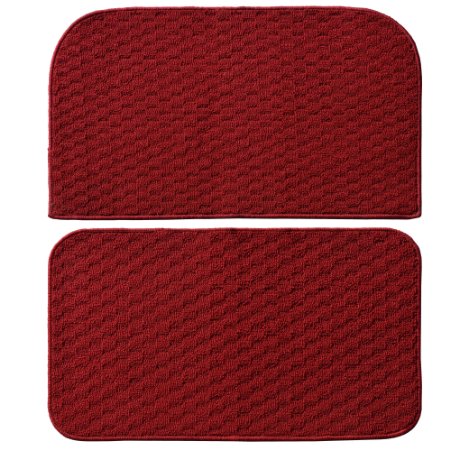 Garland Rug Town Square 2-Piece Kitchen Rug Set, 18-Inch by 28-Inch, Chili Red