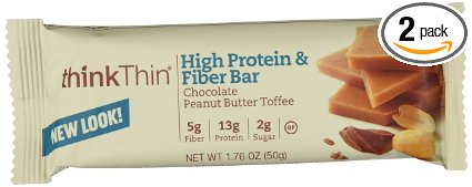 Think Thin 20 Pack (2 X Box of 10)- (Fiber Chocolate Peanut Butter Toffee)